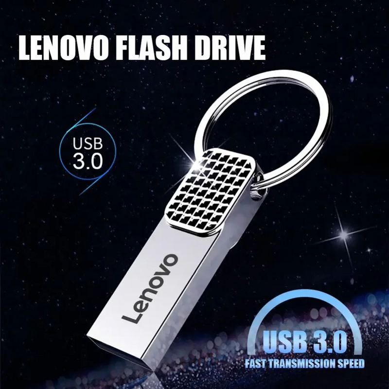 Lenovo - Mini clé USB 2TO en métal Haute Vitesse + Adaptateur Type-C OFFERT