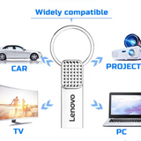 Lenovo - Mini clé USB 2TO en métal Haute Vitesse + Adaptateur Type-C OFFERT