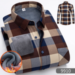 Chemise chaude à carreaux en velours épais pour homme - Livraison offerte