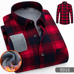 Chemise chaude à carreaux en velours épais pour homme - Livraison offerte