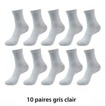 10 paires de chaussettes respirantes en fibres de bambou - Livraison offerte