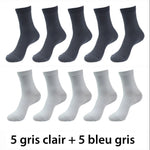 10 paires de chaussettes respirantes en fibres de bambou - Livraison offerte