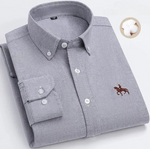 Chemise à manches longues Oxford avec logo brodé - Livraison offerte