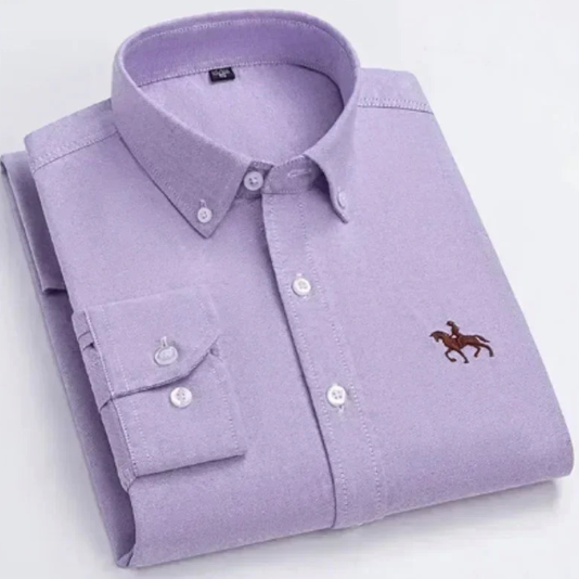 Chemise à manches longues Oxford avec logo brodé - Livraison offerte