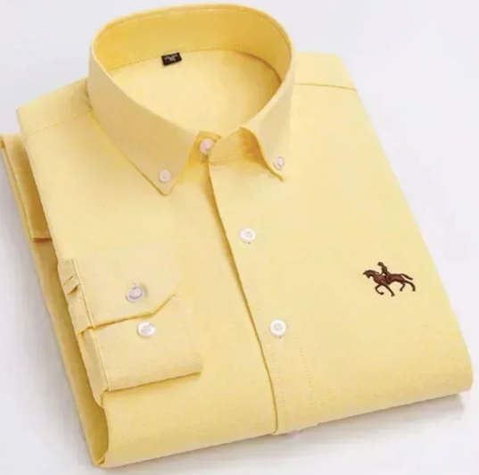 Chemise à manches longues Oxford avec logo brodé - Livraison offerte