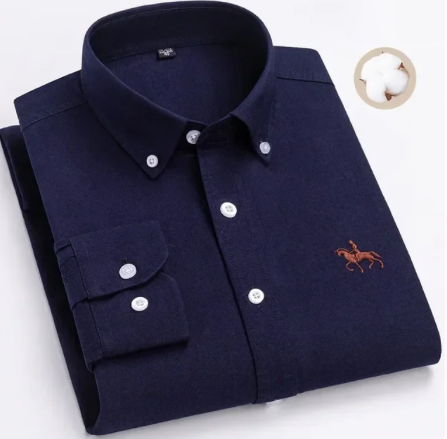 Chemise à manches longues Oxford avec logo brodé - Livraison offerte