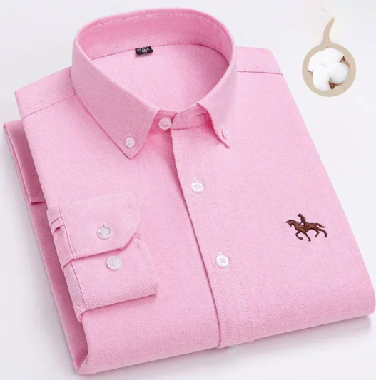 Chemise à manches longues Oxford avec logo brodé - Livraison offerte