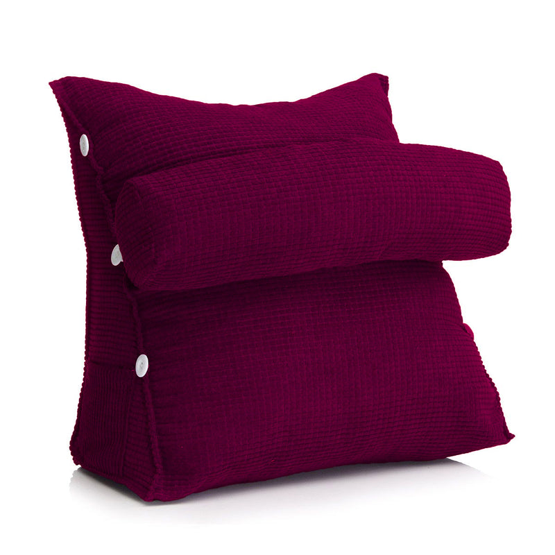 Coussin de Lecture Triangulaire avec Appui-tête et Poche Latérale - Livraison offerte