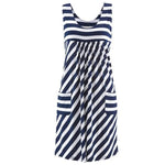 Robe d'Été Marinière Sans Manches avec Poches