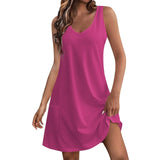 Robe Classique & Intemporelle Sans Manches Couleur Unie