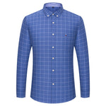 Chemise en coton à rayures à manches longues pour homme - Livraison offerte