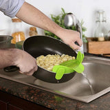 Passoire à pâtes en silicone anti-déversement, clip universel