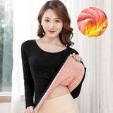 Sous-pull thermique épais en peluche pour femme - Livraison Offerte