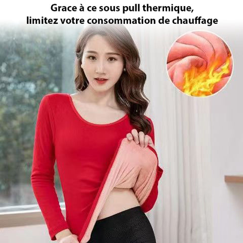 Sous-pull thermique épais en peluche pour femme - Livraison Offerte