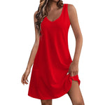 Robe Classique & Intemporelle Sans Manches Couleur Unie