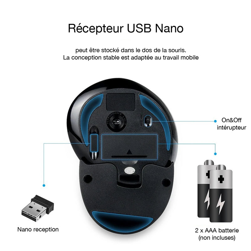 Souris sans fil deluxe ergonomique - Livraison Offerte