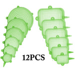 Lot de 12 Couvercles en silicone extensible