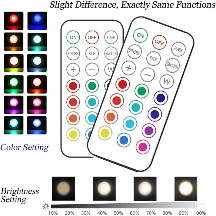 Lot de 5 Spots LED RVB avec télécommande