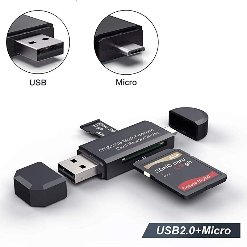 Lecteur de Carte 3-en-1 Micro USB - USB - Type C pour Android