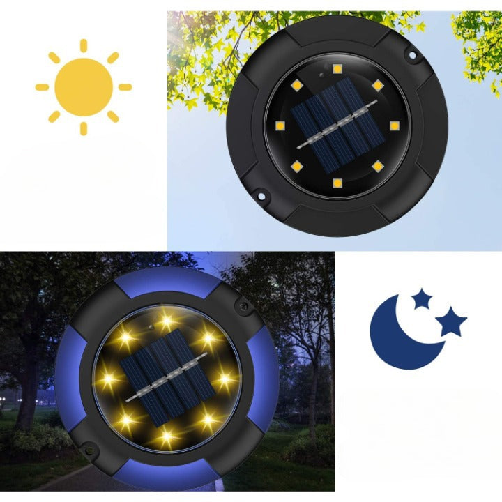 4x Spots LED solaires discrets pour jardin