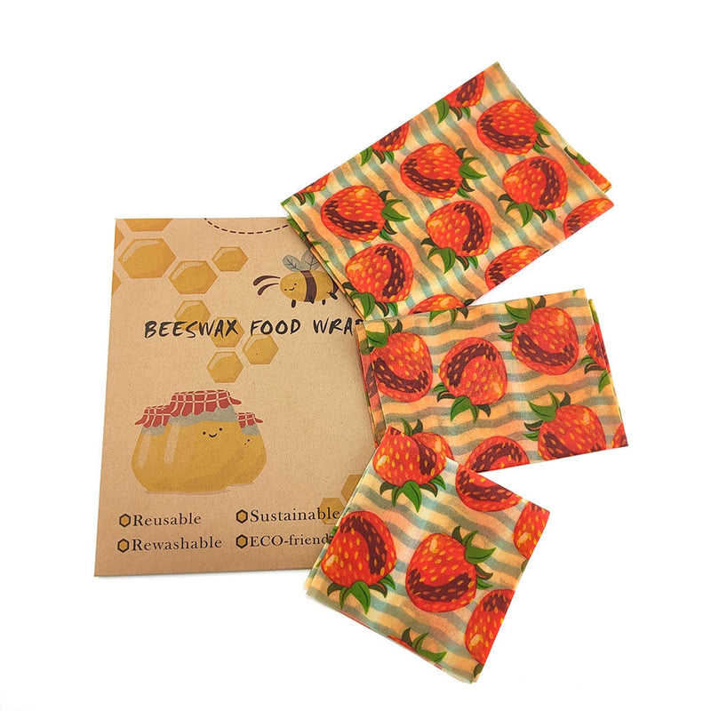 BEE WRAP - Lot de 3 Films alimentaires réutilisables cire d'abeille