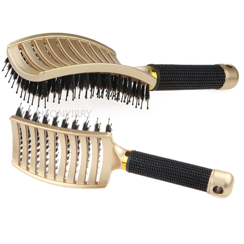 Brosse à cheveux en poils de sanglier - Anti casse