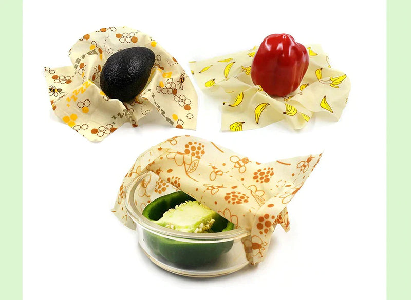 BEE WRAP - Lot de 3 Films alimentaires réutilisables cire d'abeille