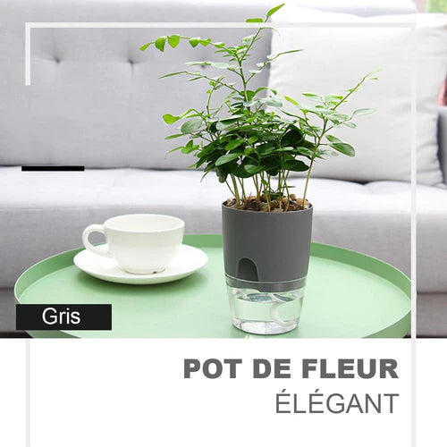 2 Pots de fleurs design - Avec système d'auto-irrigation