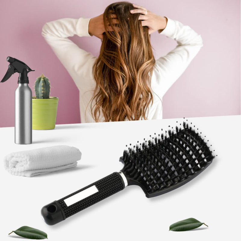 Brosse à cheveux en poils de sanglier - Anti casse